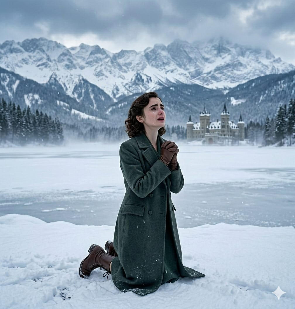 Lena rezando por Pawel e Miryam